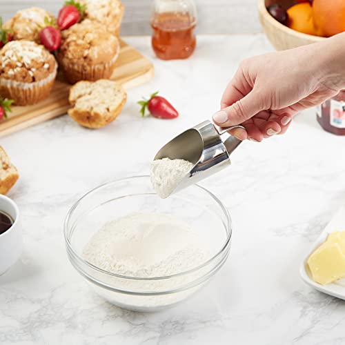 RSVP International Endurance Kitchen Collection Measuring Tools, Dishwasher Safe, Vintage Mini Scoop, Stainless Steel - size: Mini Scoop (Pack of 1)