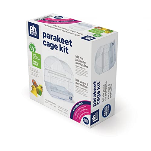 Prevue Pet Products Parakeet Starter Cage Kit with Toys, Perches, Cups, Removable Grill and Pullout Tray