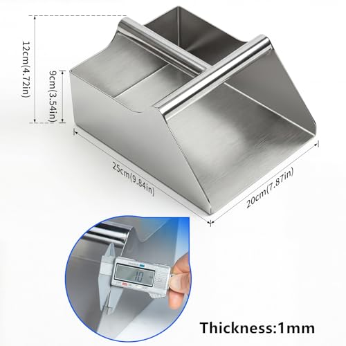 304 Stainless Steel Large Metal Scoop, 120 Ounce Heavy Duty Ice Scoop | Heavy Duty Rustproof Design, Ergonomic Grip Handle, Easy to Clean. Perfect for Ice, Commercial, Livestock and Pet Dog Feeding - size: 120 OZ