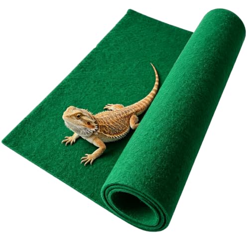 Hamiledyi Reptile Carpet 39 x 20 Inch Terrarium Bedding Substrate Liner Reptile Mat Tank Accessories for Bearded Dragon Lizard Tortoise Leopard Gecko Snake