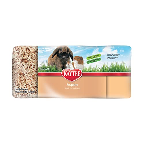 Kaytee Aspen Small Animal Pet Bedding for Pet Guinea Pigs, Rabbits, Hamsters, Gerbils, and Chinchillas, 19.7 Liters (Pack of 2) - size: 19.7 Liter (Pack of 2)