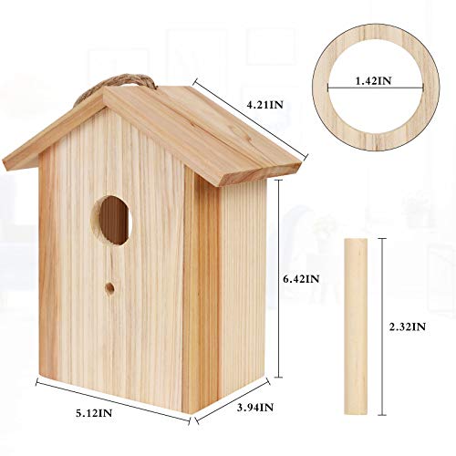 Window Bird House with Strong Suction Cup, See Through View Design | Upgraded wooden outdoor window nesting box, watch bluebird finch chickadee indoors, great viewing gift for kids