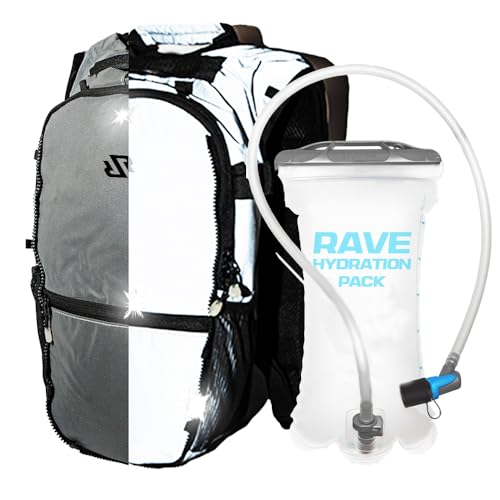 RAVERUNNER® Anti-Theft Hydration Backpack | Festival Approved Rave Backpack for Concert Goers, Leak-Free Festival Water Backpack for EDC, Rave Hydration Pack - color: Reflective