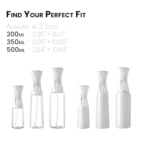 Fine Mist Water Spray Bottle – Continuous Refillable Mister for Plants, Beauty, Cleaning & Home Use(200ml 2Pcs, Transparent bottle) - color: Transparent bottle, style: 200ml 2Pcs