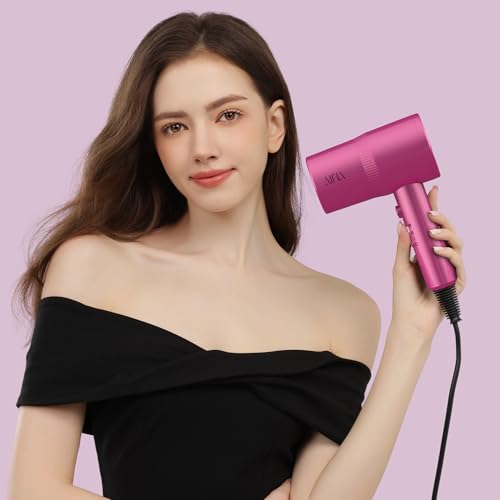 AINA Diffuser Hair Dryer Full-Featured Blow Dryer 110V/1600W(Neon Pink) | 3 Heat/2 Speed;Cold shut button;Lightweight;Compact Size;High Temp;Low Airflow;Same Results;Less Expense - color: Neon Pink, size: 3 Piece