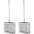 2Pcs Outdoor Suet Cage Bird Feeder, Suets Hanging Bird Feeder fo Attracting Birds, Single Suet Cake Capacity, Fruit Holder Style for Garden Yard Outside Hanging