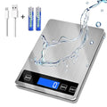 33lb Food Scale, Digital Kitchen Scale for Cooking Baking | Waterproof Stainless Steel Platform, USB Charging & Battery Dual Power, Weighs in Grams and Ounces