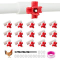 15-Pack Horizontal Chicken Nipples Waterer with 1/2" PVC Tee Fittings, Automatic Poultry Waterer Kit for DIY Chicken Duck Quail Watering System, Side Mount Drinker