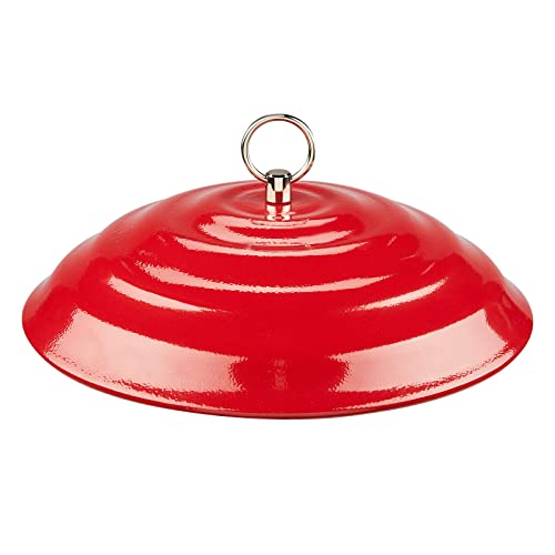 Kingsyard Metal Squirrel Baffle for Bird Feeders Hanging, Rain Guard Cover | 11 in, Chew-Proof & Squirrel-Proof, Ready to Use, Fits Most Feeders Outdoors, Weatherproof, Easy to Clean, Red - color: Red