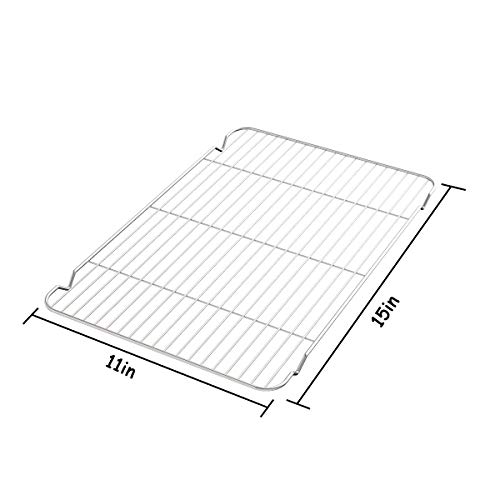 Cooling Rack Set of 3, Baking Rack Stainless Steel Wire Rack for Baking Cooking Roasting Grilling Cooling, 15” x 11” x 0.5” Wire Racks, Fit Various Size Cookie Sheets Oven - size: 16inch