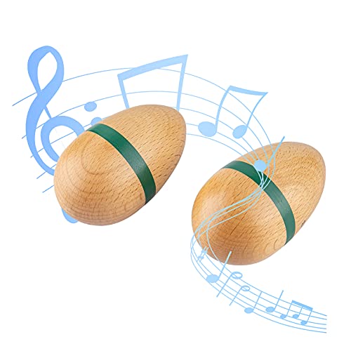 Eggs Shakers, Professional Wooden Egg Maracas Shaker Instrument for Adults | Hand Percussion Music Shakers for Musical Education Party Classroom Prizes (Natural Big) - color: Natural Big