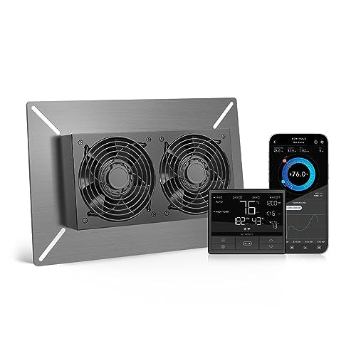 AC Infinity AIRTITAN T7, Ventilation Exhaust Fan 300mm | With WiFi Temperature Humidity Controller, EC Motor for Crawl Spaces, Basements, and Garages - size: Medium, Smart Controller