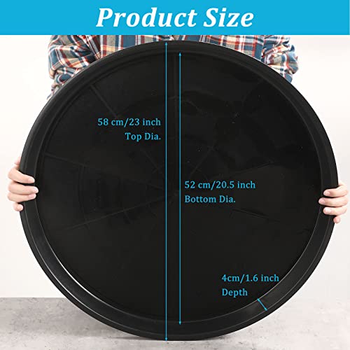 Eccliy 6 Pack Plastic Plant Saucer Heavy Duty Planter Saucers Large Plant Pot Saucers Plastic Water Trays for Indoors and Outdoors Flower Plant Plant Drip (Black,23 Inch) - color: Black, size: 23 Inch, style: Round