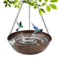 13" Metal Hanging Bird Bath with Chains and Hook | 3" Deep Bowl, 1.4Gal Capacity, 3 Chain Support, Easy Cleaning, Rust Resistant, Birdbath or Bird Feeder Garden Decor