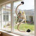 Natural Flax Bird Perch Stand with Strong Suction Cups | Movable Parrot Training Perch for Window/Mirror/Car/Tiles | Universal for Budgie, Cockatiel, Conure (DIY Modular Parrot Perch) - color: DIY Modular Parrot Perch