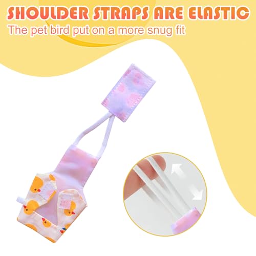 6 Pcs Bird Diapers FAURAPMNG Parrot Nappy Flight Suit Reusable Cockatiel Clothes with Elastic Back Rope Waterproof Inner Layer Washable Diaper Pants for Parakeets, Budgies, Mini Macaws, Quaker Parrots - size: Medium