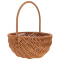 SEWACC Wicker Basket with Handle Weaving Easter Basket Flower Girl Picnic for Home Party Wedding Decor