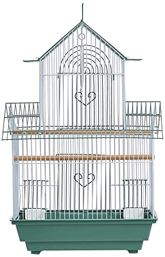 Prevue Hendryx SP1720-4 Shanghai Parakeet Cage, Green and White - color: Green