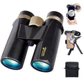 10x42 HD Binoculars for Adults High Powered with Phone Adapter and Tripod, Super Bright BAK4 Prism Waterproof Compact Binoculars for Bird Watching Hunting Stargazing Hiking Cruise Travel - style: 10x42