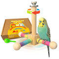 Agape 360° Rotating Bird Perch Stand, Wooden Parrot Exercise Toy | Bird Cage Accessory for Small-Medium Birds: Parakeets, Cockatiels, Lovebirds, Conures, Finches, Budgies, Parrotlets, Quakers - size: Small