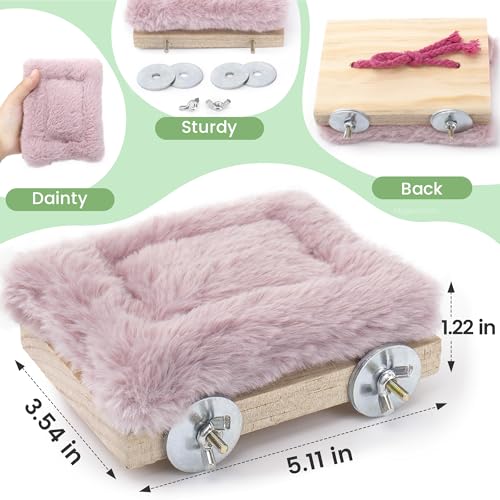 Mygeromon Bird Hammock Bed for Cage Parrot Perch Parakeet Sleeping Platform | Wooden, Small Animals Accessories, Winter
