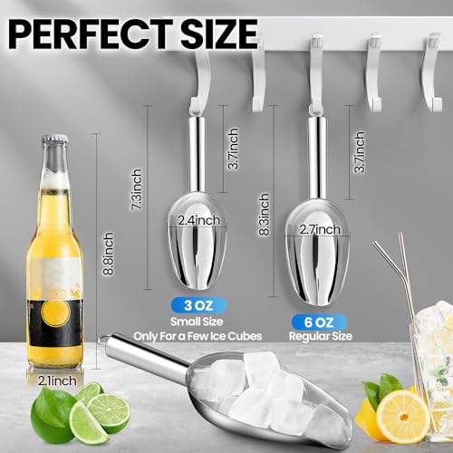 OLESBUR Premium Ice Scoop for Freezer - Multipurpose Metal Ice Scoop for Ice Machine - Stainless Steel Small Ice Scooper for Ice Bucket - Kitchen Gadgets Cookie Flour Pet Dog Food Scoop (3oz) - size: 3oz