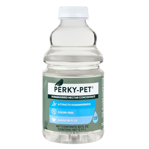 Perky-Pet Hummingbird Nectar Concentrate, 32 oz Liquid Bird Food | Makes 96 fl oz Ready-to-Use Hummingbird Feed for Wild Bird Feeders, 100% Sucrose Formula, 238CL - size: 32 Fl Oz (Pack of 1)