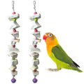 PINVNBY 2 Pack Bird Toys with Cuttlebone Calcium Parakeet Chewing Toy Hanging Bird Beak Grinding Stone Cage Accessories for Parrot Budgie Lovebird Cockatiel (Small) - size: Blocky