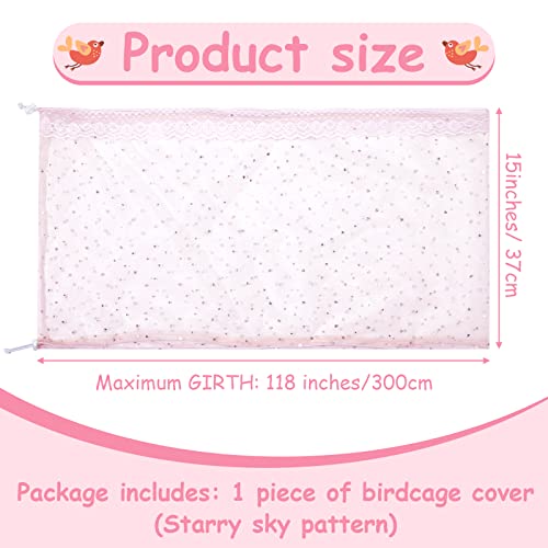 Shappy Large Bird Cage Cover, Bird Cage Seed Catcher, Adjustable Star Pattern Nylon Mesh Net for Parrot Parakeet Macaw Pet Supplies(Pink) - color: Pink