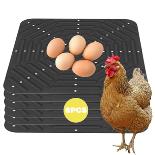 Durable Washable Chicken Nesting Pads for Coop - 12x12 Inch Reusable Nest Box Mats, 6PCS Soft Plastic Liners for Egg Laying Hens - Easy Clean, Leakproof, Premium Quality