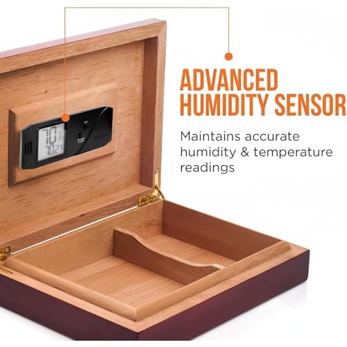 Oasis Humidification Calibration Kit - Caliber V Digital Hygrometer and Thermometer + OasisPak Two-Way Humidity Control Pack - Calibration Kit for Humidors - Digital Thermometer with Hydration Packets