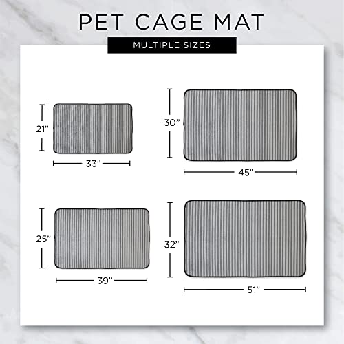 Bone Dry Striped Pet Cage Mat, XX-Large - 30 x 45, Gray - size: XXL
