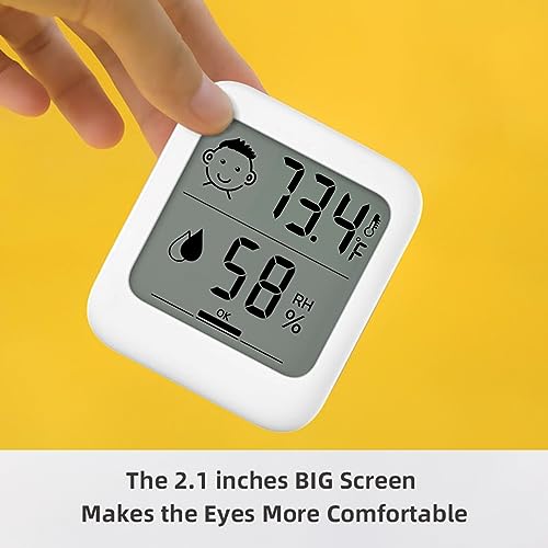 HATUSOKU Pack of 2 Digital Thermometer and Hygrometer with Comfort Face Display, Hygrometer, Stand, Magnet, Hanging, Simple, Infectious Disease Prevention, Heat Stroke Prevention