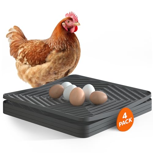 Pawtners 4-Pack Chicken Nesting Box Pads, Reusable Chicken Laying Pad, Gray | Washable Silicone Enduring Nesting Box Liners 12"x 12" Chicken Laying Pads for Laying Egg Poultry Nest Box Pads Easy to Clean - color: Grey - 04Pack