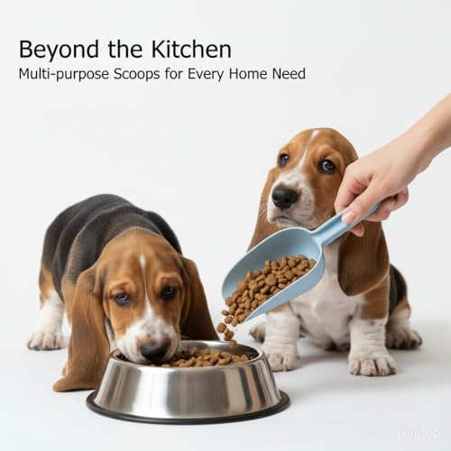 Plastic Flour Scoops, Pet Food Scoops Plastic Pack of 5, Multifunctional Dog Food Scoops with Measuring Cups, Pet Food Measuring Scoop Set - color: Pack of 5
