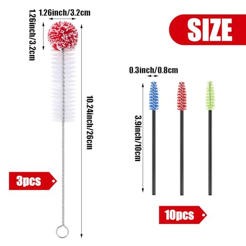 Zhehao 13 Pcs 2 Size Hummingbird Feeder Cleaning Brush Bendable Cleaning Brushes for Hummingbird Feeder Outdoor Water Bottles Various Size(Red, White) - color: Red, White