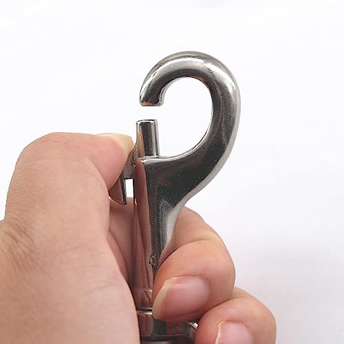 （4 Pieces) 72mm Swivel Eye Snap Hooks 316 Stainless Steel Marine Grade Single Ended Trigger Chain Clip for Dog Leash,Key Chain,Boat Ropes and Cages - color: 72mm
