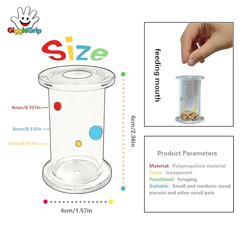 Bird Foraging Toys,Interactive Parrot Training Puzzle & Treat Dispenser, Durable Plastic Enrichment Toys for Cockatiels, Conures, Parakeets, Budgies(Pack4)
