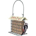 Wild Wings Decorative Metal Suet Cage Feeder for Outdoor Décor Wild Bird Feeders, 1 Suet Cake Capacity, Hanging Suet Feeder, Black