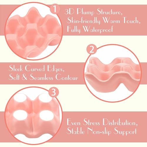 Ceramic Egg Holder Trays, 2-Pack Pink, 6-Slot Each (12 Eggs Total) — Countertop & Fridge Egg Cups Organizer, Glazed Stoneware Egg Rack