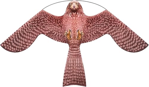 Bird Scarer Kite Without Pole Crops Farm Protector Hawk Flying Kite-Type-A | Ideal for gardens farms and docks | Keeps birds geese and seagulls away |A kind of hawk deterrent - color: Brown-Pink