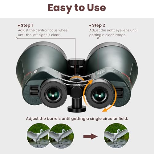 ESSLNB 30x80 Astronomy Binoculars Giant for Adults, Waterproof Outdoor Binoculars for Travel Stargazing Bird Watching Hunting with Built-in Tripod Adapter and Carrying Bag (Black) - color: Black