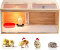 Large Wooden Chicken Brooder Box with Bulb Set and Thermometer - Brooder Box for Chicks Indoor Accommodates Up to 12 Chicks - Ideal for Chickens, Ducks, Quails, Hamsters, and Lizards（32x16x16 Inches）