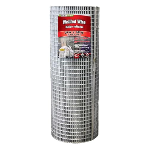YARDGARD 1/2 in. x 1 in. Mesh Welded Wire Fence Roll, 36 in. x 100 ft., 16-Gauge Galvanized Steel Fence for Rabbit Fence, Chicken Coop, Cage Wire, Garden Protection and Small Animal Enclosures - size: 36 in. x 100 ft.