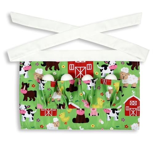 Plum Hill Chicken Egg Collecting Apron - Egg Gathering Aprons for Toddlers and Little Kids - Child Egg Apron for Fresh Eggs - color: Multicolor