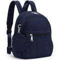 Mini Backpack for Women, Anti Theft RFID Small Travel Backpack | Compact Backpack with Built-in RFID Wallet(5 Slots) & Coin Purse, 10-Pocket Fits 11" Tablet, Puffer Nylon, Daily & Work - color: Navy Blue