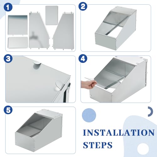 Maxcheck 1 Pcs Galvanized Metal Rabbit Nesting Box Bunny Small Animal Nest with Removable Acrylic Floor Durable Easy to Clean for Indoor Outdoor Use Rabbit Supplies (18.5 * 10.6 * 10 Inch) - size: 18.5"L x 10.6"W x 10.0"H