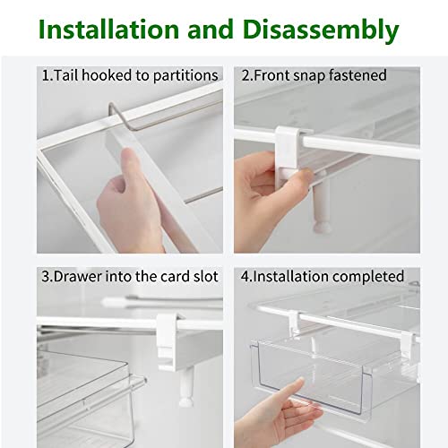 Fridge 28 Egg Drawer Pull Out,Clear Egg Holder Tray for Refrigerator With Handle, Refrigerator Organizer Bins Heavy Duty-L With Egg Tray