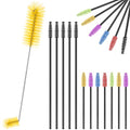 Hummingbird Feeder Cleaning Brush 19 Pieces 3 Size Mini Nylon Double Headed 2 in 1 Hummingbird Brush Hard to Reach Places Tiny Cleaning Kit(Yellow) - color: Yellow