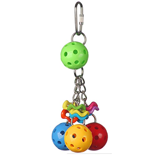 Super Bird Creations SB1093 Jingleberries Bird Toy - Colorful Plastic Toy Balls with Bells for Small/Medium Birds - Parrotlets Parakeets Cockatiels - Encourage Beak Health & Dexterity - 6"x 2.5"x 2.5"